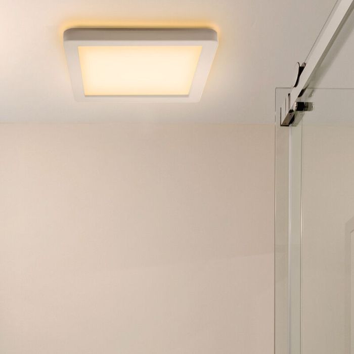 Plastic bathroom ceiling light white, Shivani, 15W, 3000K LED, IP44