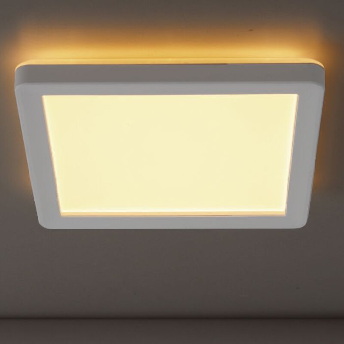 Plastic bathroom ceiling light white, Shivani, 15W, 3000K LED, IP44
