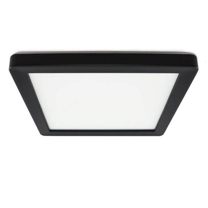 Plastic bathroom ceiling light black, Shivani, 15W, 3000K LED, IP44
