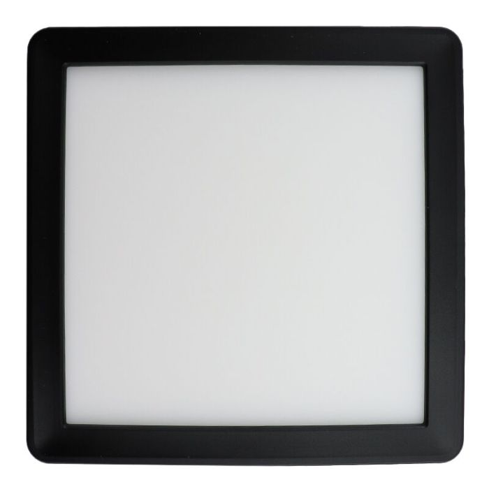 Plastic bathroom ceiling light black, Shivani, 15W, 3000K LED, IP44