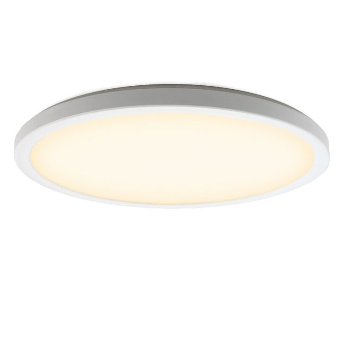 Plastic flush ceiling light white, Shona, 18W, 3000K LED, 3-step dimmable