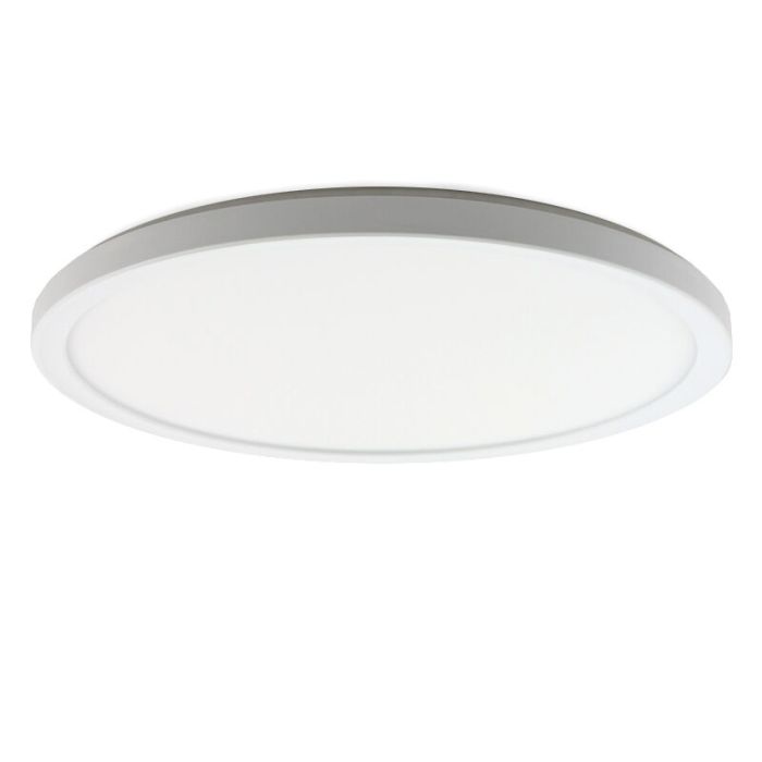 Plastic flush ceiling light white, Shona, 18W, 3000K LED, 3-step dimmable