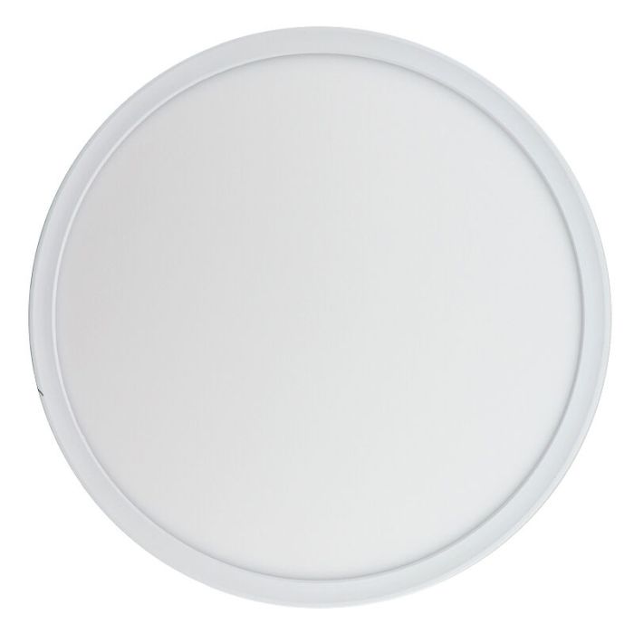 Plastic flush ceiling light white, Shona, 18W, 3000K LED, 3-step dimmable