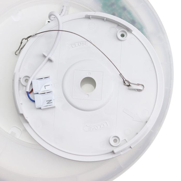 Plastic flush ceiling light white, Shona, 18W, 3000K LED, 3-step dimmable
