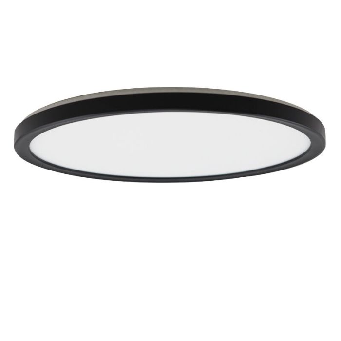 Plastic flush ceiling light black, Shona, 18W, 3000K LED, 3-step dimmable