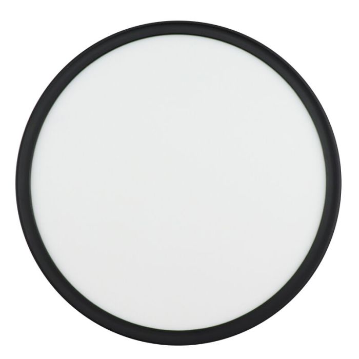 Plastic flush ceiling light black, Shona, 22W, 3000K LED, 3-step dimmable