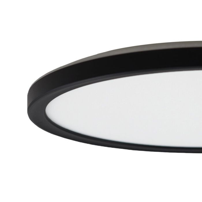 Plastic flush ceiling light black, Shona, 22W, 3000K LED, 3-step dimmable