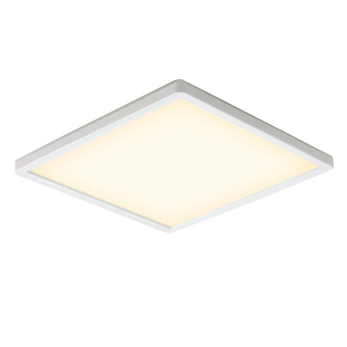 Plastic flush ceiling light white, Shona, 18W, 3000K LED, 3-step dimmable