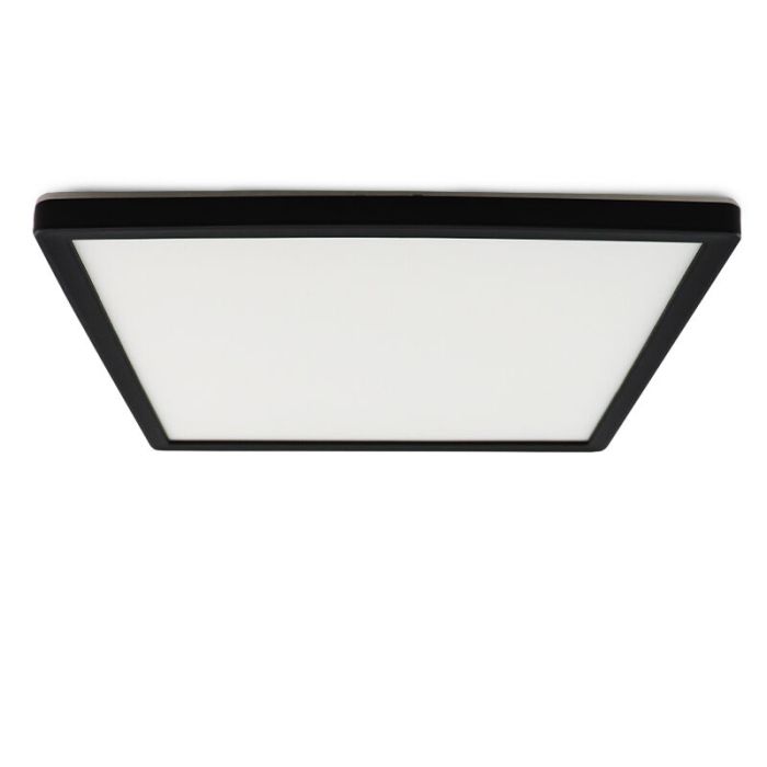 Plastic flush ceiling light black, Shona, 18W, 3000K LED, 3-step dimmable