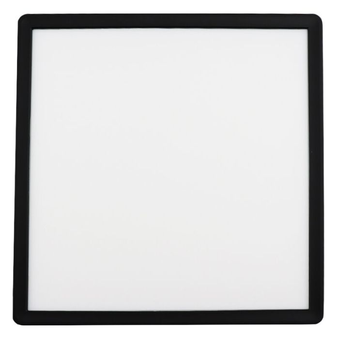 Plastic flush ceiling light black, Shona, 18W, 3000K LED, 3-step dimmable