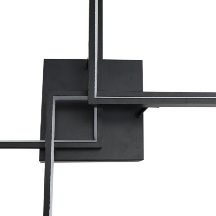 Modern flush ceiling light black, Giorgio, 38W, 2700K LED, 3-step dimmable