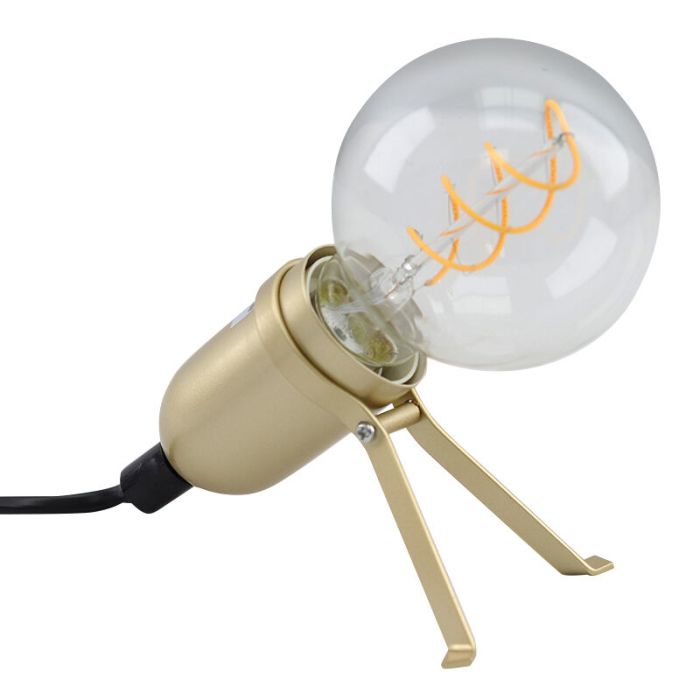 Metal table lamp gold, Gidon, with switch