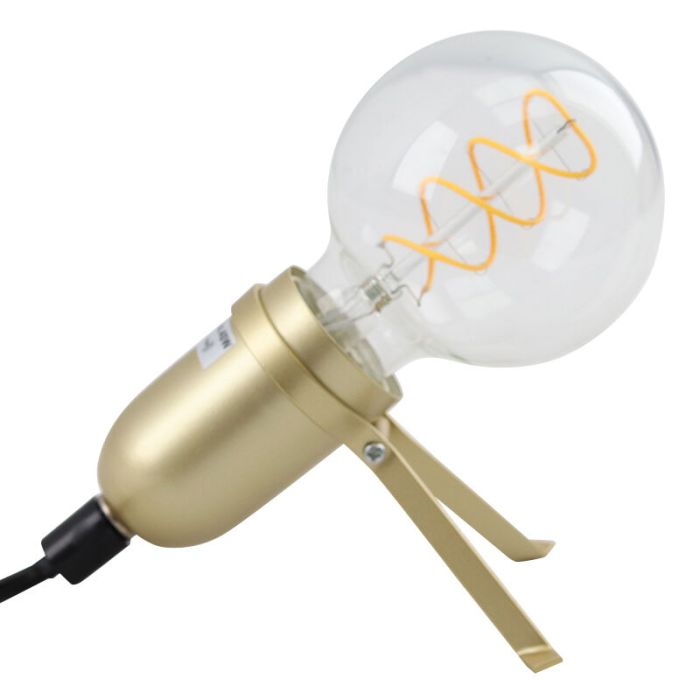 Metal table lamp gold, Gidon, with switch