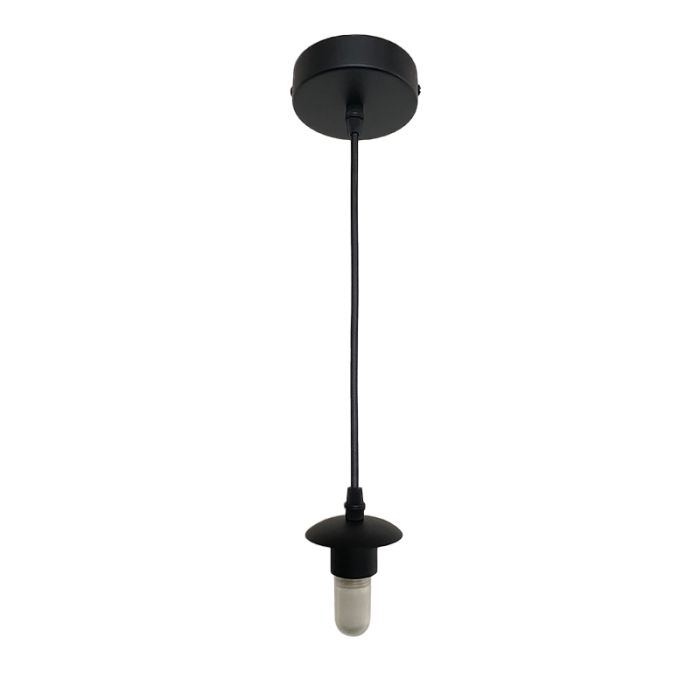 Metal pendant light without shade black, Aafje, IP44