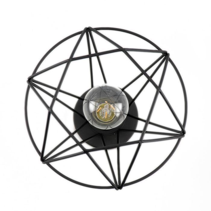 Industrial flush ceiling light black, Jochem