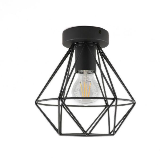 Industrial flush ceiling light black, Jochem