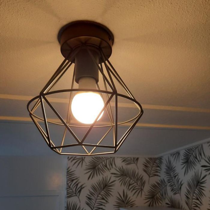 Industrial flush ceiling light black, Jochem