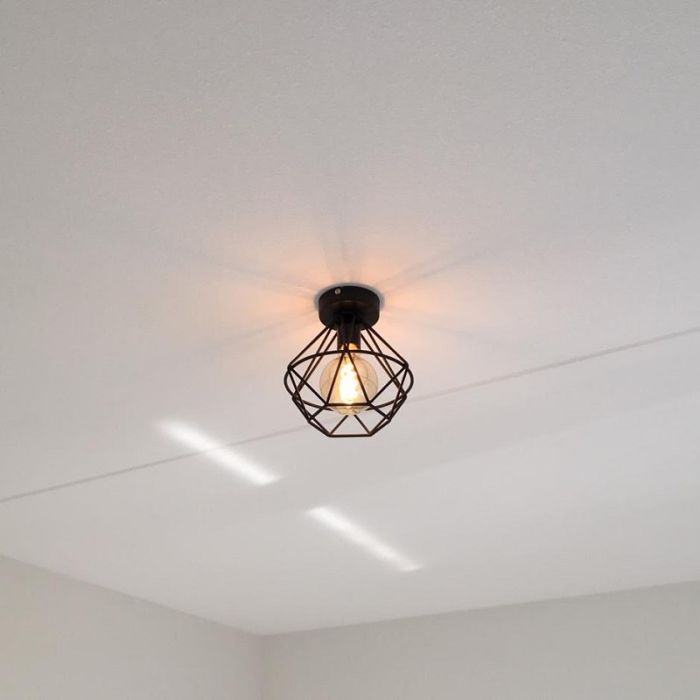 Industrial flush ceiling light black, Jochem