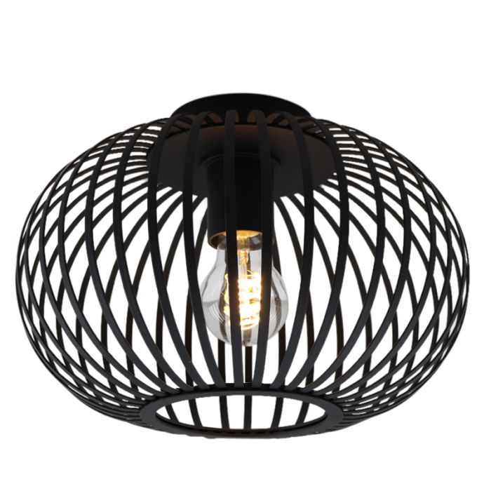 Industrial flush ceiling light black, Lieve
