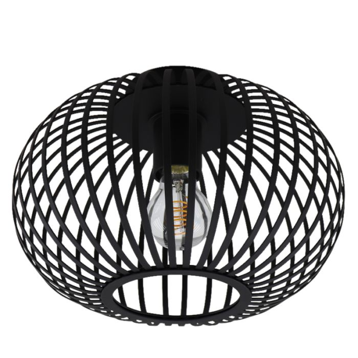 Industrial flush ceiling light black, Lieve