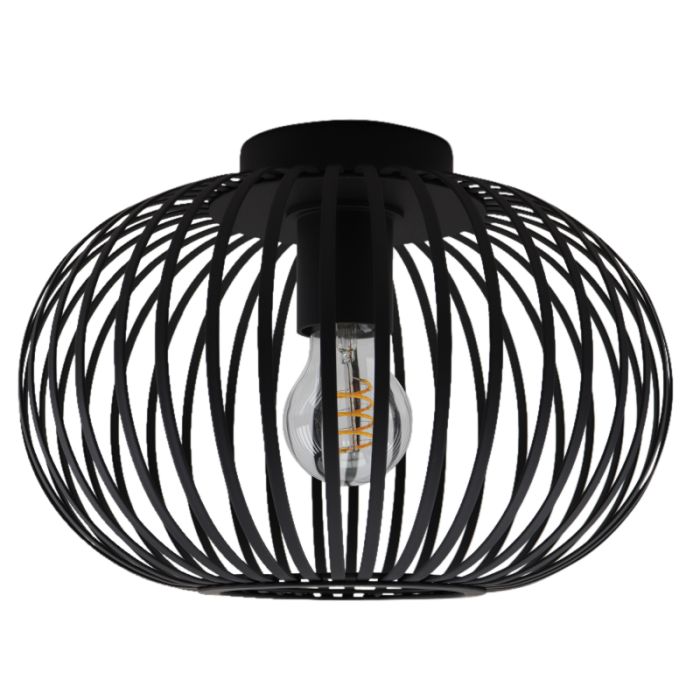 Industrial flush ceiling light black, Lieve