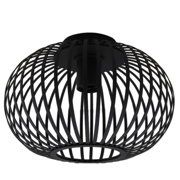 Industrial flush ceiling light black, Lieve