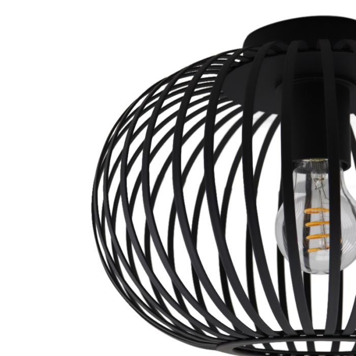 Industrial flush ceiling light black, Lieve