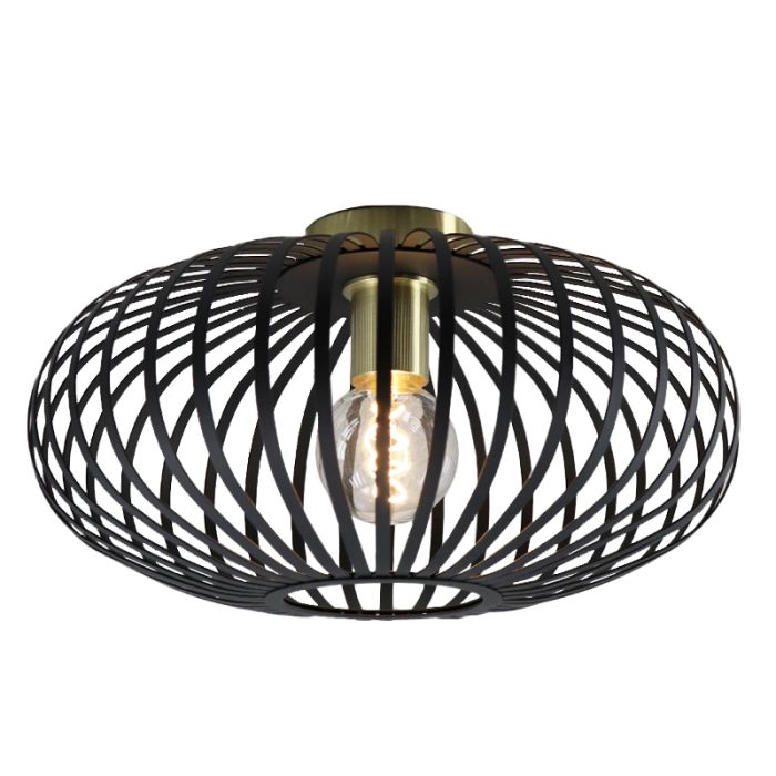 Industrial flush ceiling light gold, Lieve