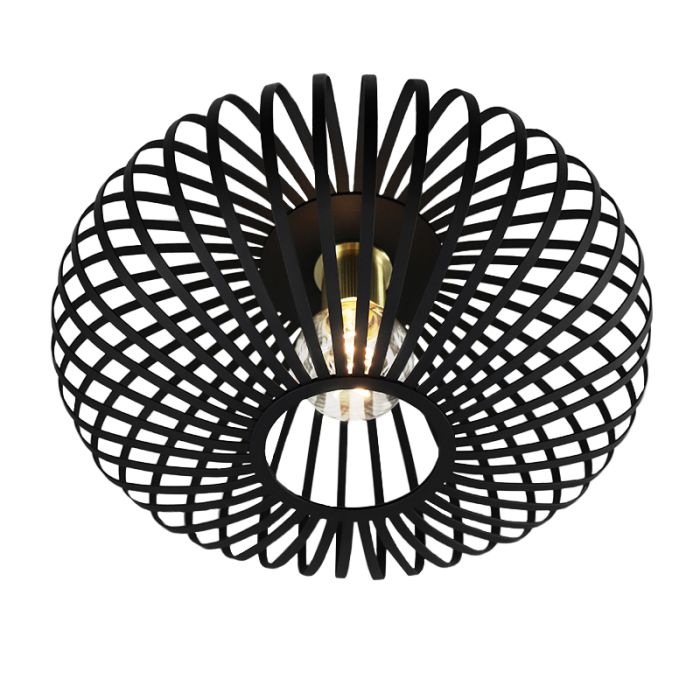 Industrial flush ceiling light gold, Lieve