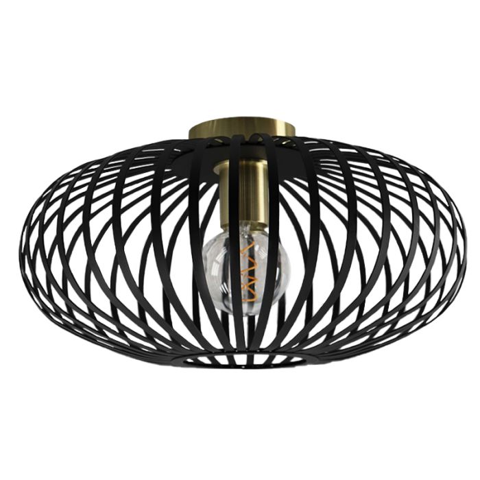 Industrial flush ceiling light gold, Lieve