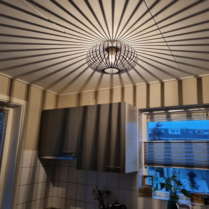 Industrial flush ceiling light gold, Lieve