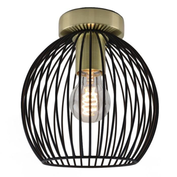 Industrial flush ceiling light gold, Wiro