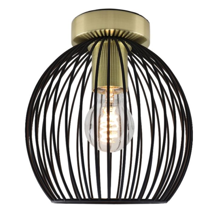 Industrial flush ceiling light gold, Wiro