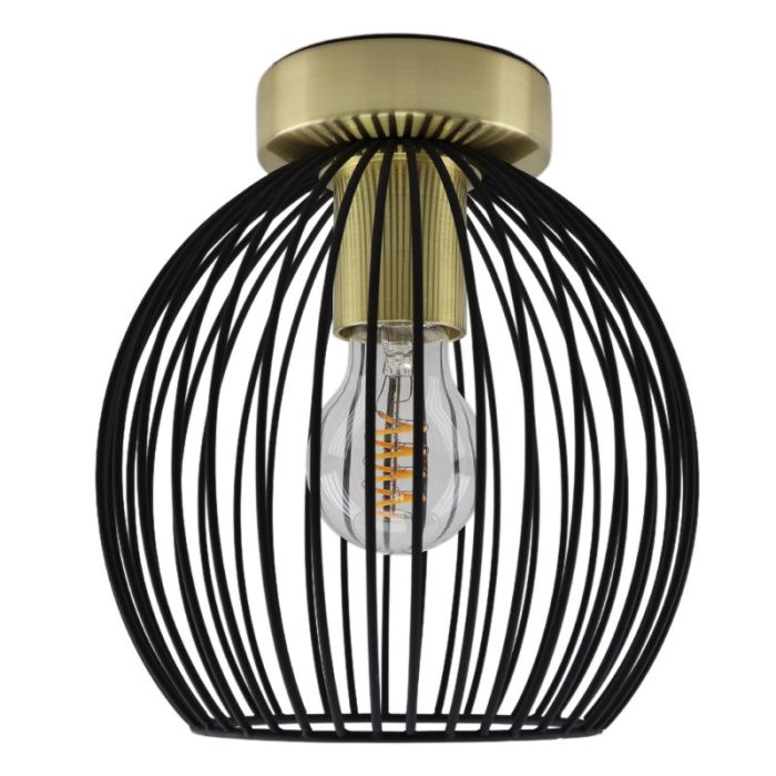 Industrial flush ceiling light gold, Wiro