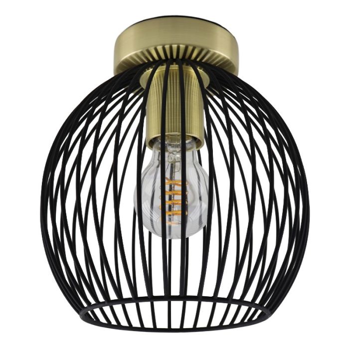 Industrial flush ceiling light gold, Wiro