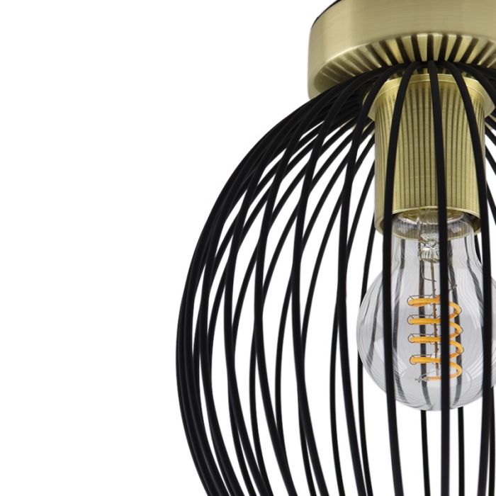 Industrial flush ceiling light gold, Wiro