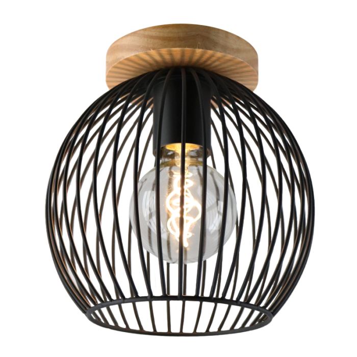Wood flush ceiling light brown, Wiro