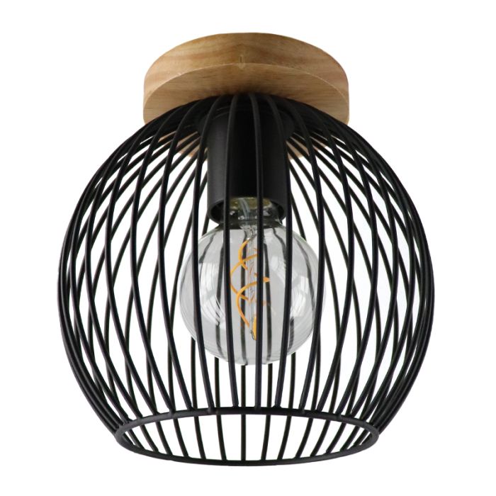 Wood flush ceiling light brown, Wiro