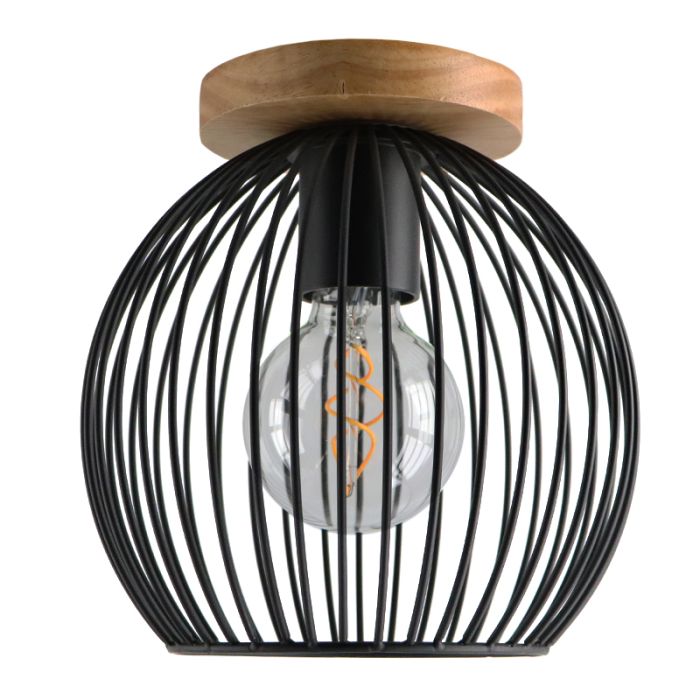 Wood flush ceiling light brown, Wiro