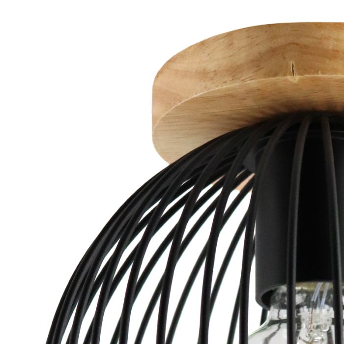 Wood flush ceiling light brown, Wiro