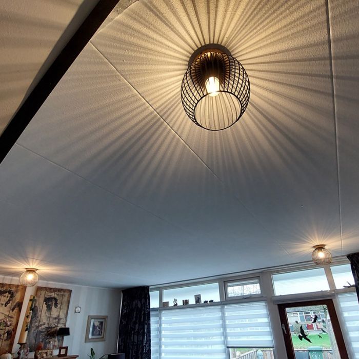 Wood flush ceiling light brown, Wiro