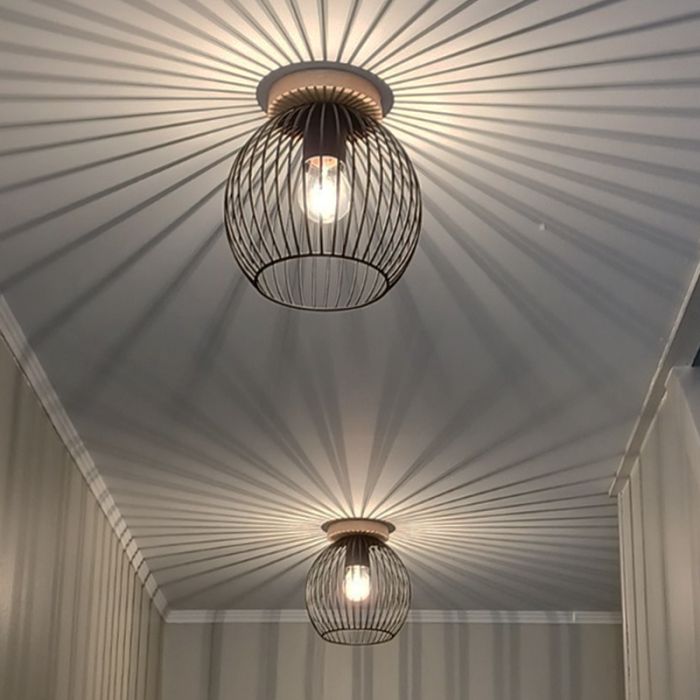 Wood flush ceiling light brown, Wiro