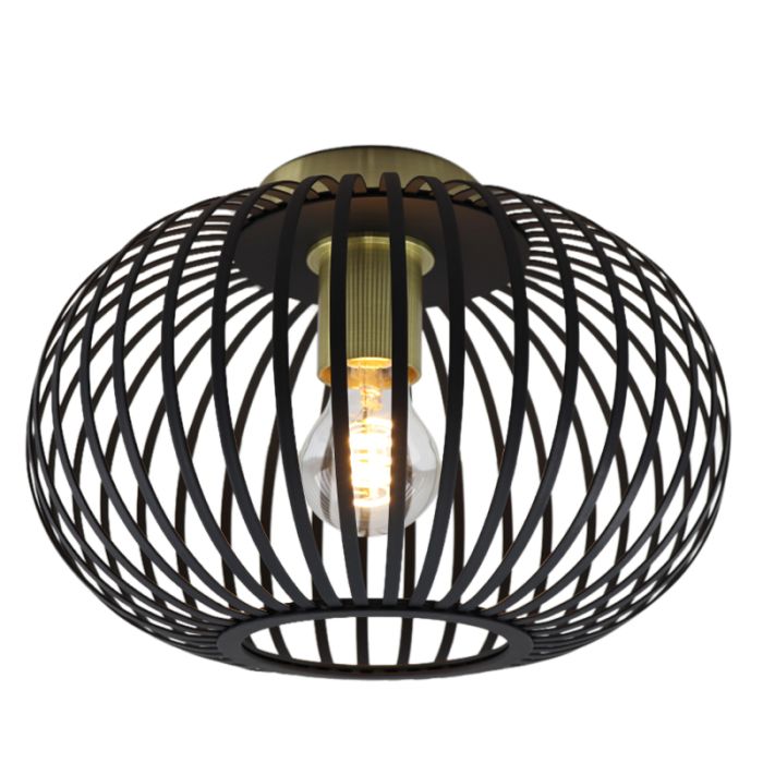 Industrial flush ceiling light gold, Lieve