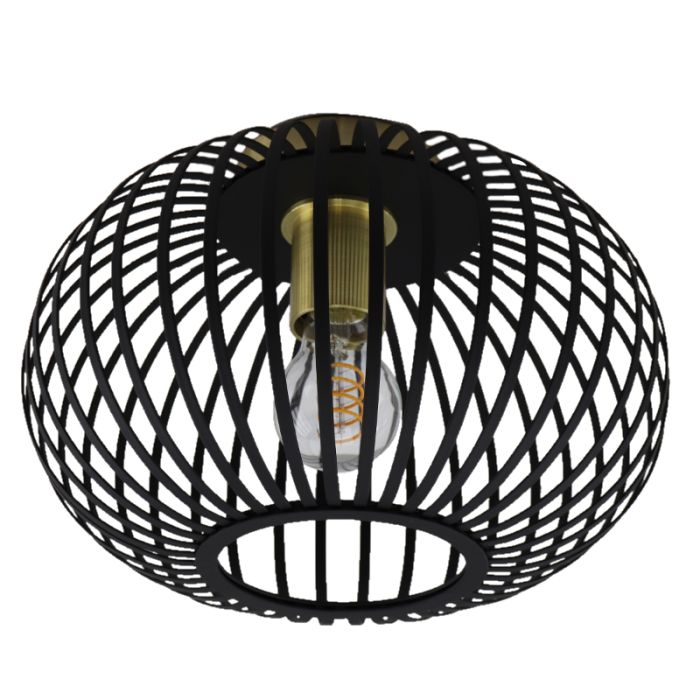 Industrial flush ceiling light gold, Lieve