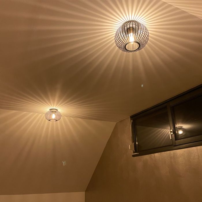 Industrial flush ceiling light gold, Lieve