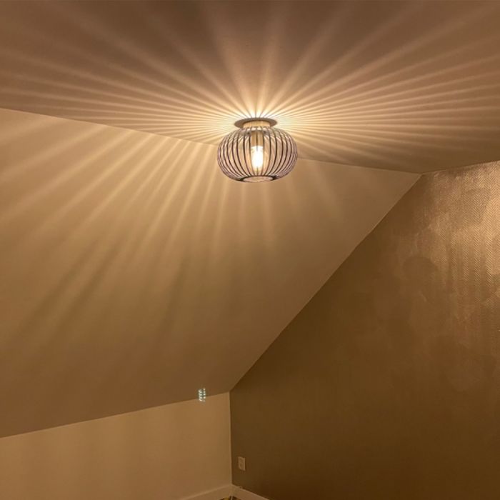 Industrial flush ceiling light gold, Lieve