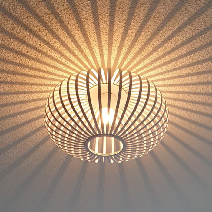 Industrial flush ceiling light white, Lieve