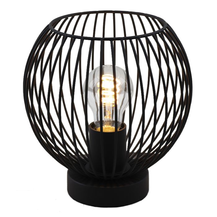 Industrial table lamp black, Wiro, with switch