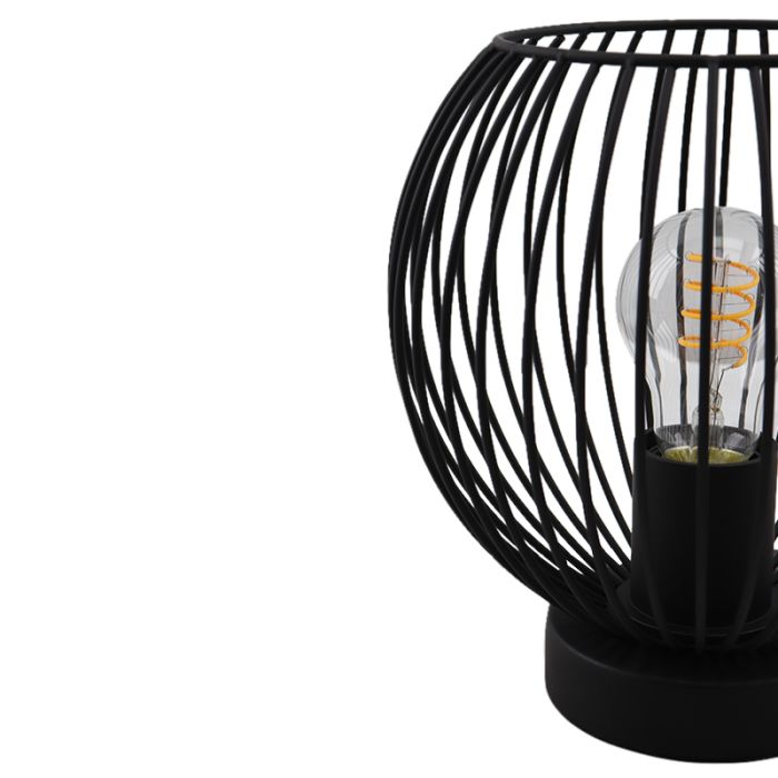 Industrial table lamp black, Wiro, with switch