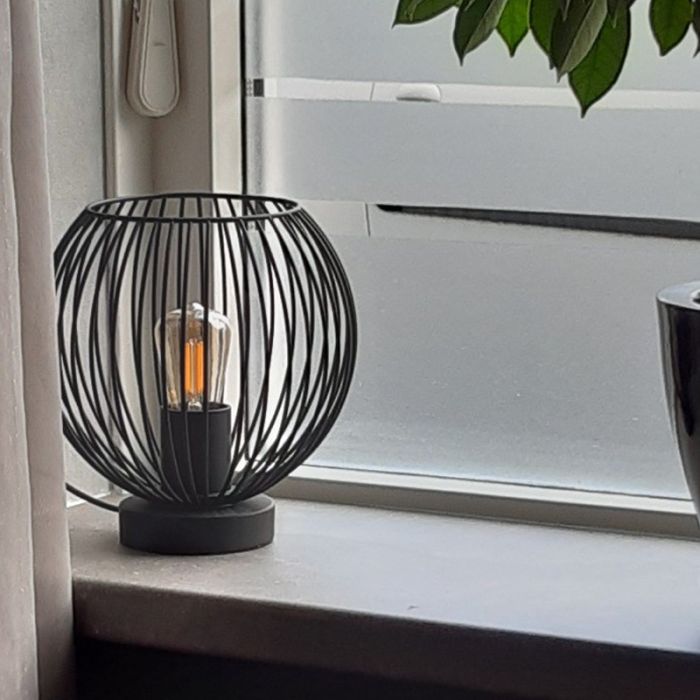 Industrial table lamp black, Wiro, with switch